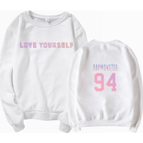 Sweatshirt Kpop rapmonster 94 suga 93 hoody sweatshirt love yourself Womens sweatshirt harajuku kpop bangtan