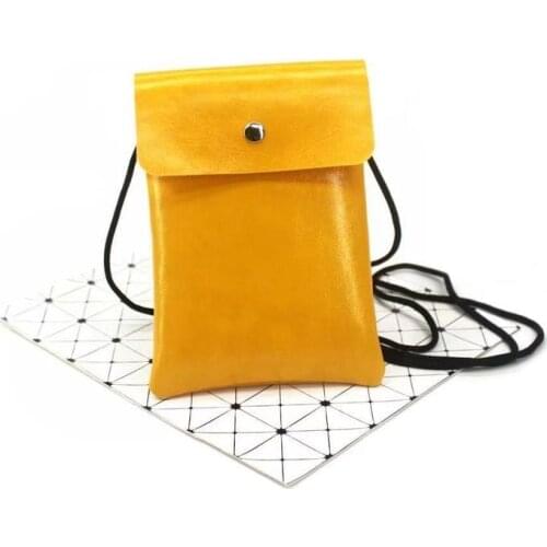 Solid Color Leather Straps Crossbody Shoulder Bag Mobile Phone Big Card Holders Purses Wallet Handbag Pockets Girls Small Pouch
