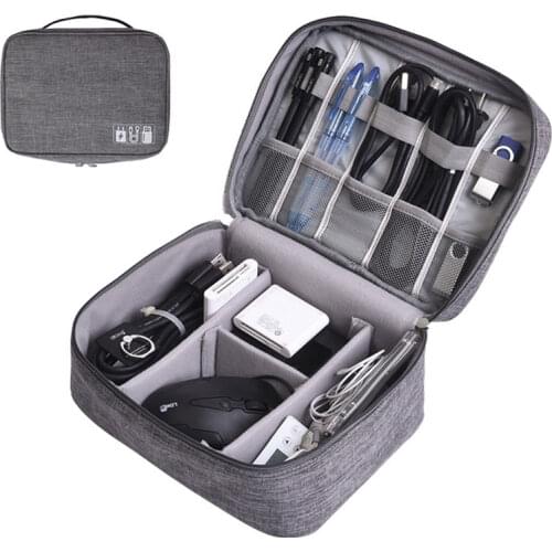 Data Cable Storage Bag Moisture-proof Digital Storage Box U Disk Earphone Charger Storage Bag Double Layer Protection Box Bag