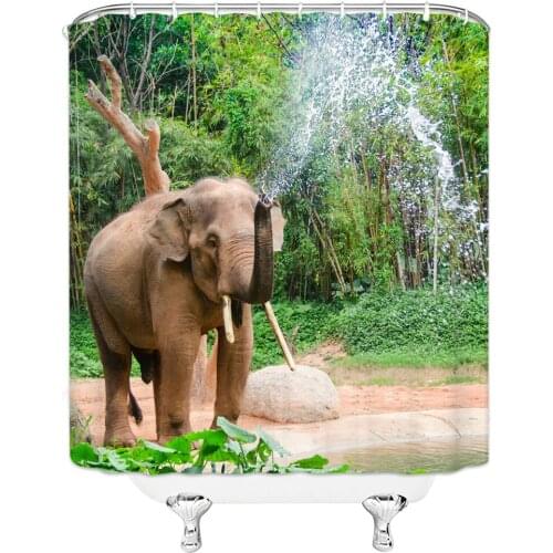 3D Print Animal Shower Curtains Elephant Tiger Bathroom Curtains High Quality waterproof Shower Curtain Decor With 12 hooks