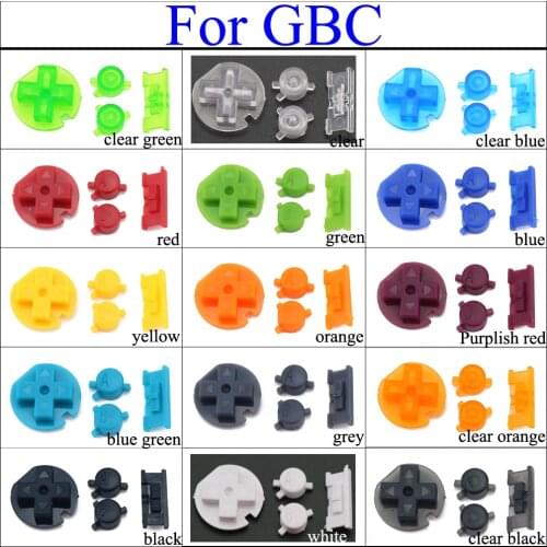 YuXi 15 Colors Buttons for GBC A B D-Pad Buttons with Power ON/OFF Buttons Keypads For Gameboy Color Game Console Accessories