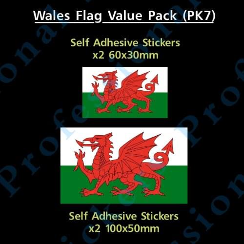 Funny Wales / Welsh Flag Sticker Decals - Value Pack! - GB, Van, Car, Truck Motorcycle Vinyl stickers for car Motos