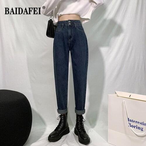 Womens Harlan Loose Daddy Carrot Jeans 2021 Autumn Winter Classic Fashion Casual Pants with Small Feet Ladies Brand Trousers