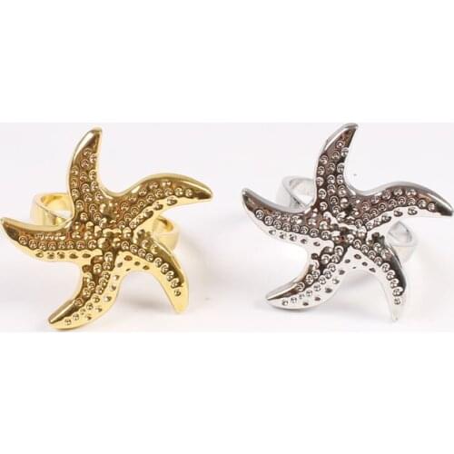 10PCS/Metal napkin ring starfish napkin buckle simple style napkin ring table decoration jewelry napkin holder
