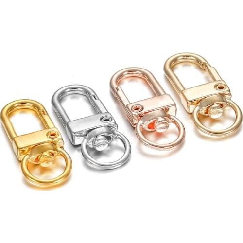 10pcs Lobster Clasp Hooks Gold Silver Plated DIY Jewelry Making Findings for Keychain Necklace Bracelet Connector Supplies