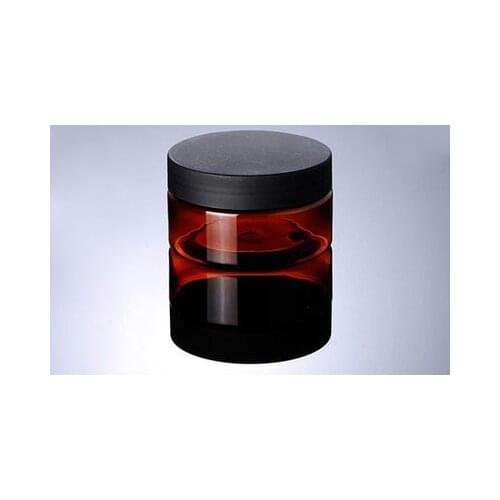 100G brown PET cream bottle Jar PET cream cans plastic bottles cream bottles w black matte cover Cosmetic Packaging