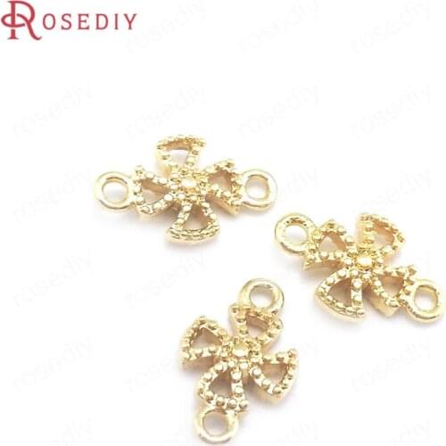 40473)20PCS 7x11.5MM 24K Gold Color Brass Small windmill Charms Pendants Jewelry Making Supplies Diy Findings Accessories