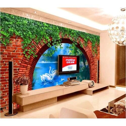 3D photo wallpaper custom 3d wall murals wallpaper Fashion brick arch rural wind sitting room background wallpaper