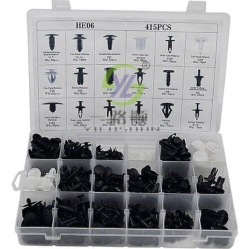 415Pcs/set Car Auto Push Pin Rivet Trim For mitsubishi asx audi a5 mazda cx-5 alfa romeo kia sportage citroen c4 renault clio