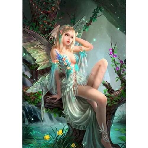 5D Diamond Painting DIY Point Diamond Painting Explosion Style Elf Girl Decoration Home Office Decoration Gift Diamond Painting