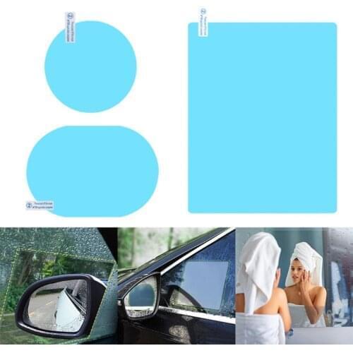 8 Pcs Car Rear View Mirror Rainproof Film Anti-Fog Clear Protective Sticker F19A