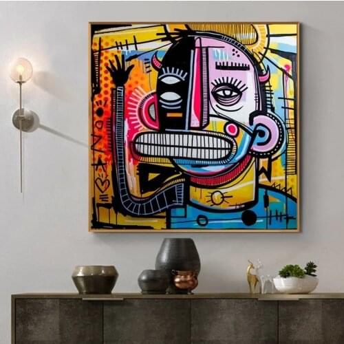 Abstract Graffiti Street Art Poster Prints Figure Joachim Face Canvas Painting Wall Art Pictures for Living Room Decor Cuadros