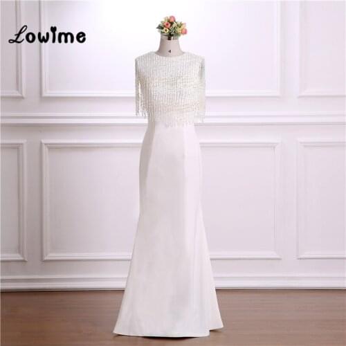 Arabic Evening Dresses Vestido De Festa Custom Abiye Gece Elbisesi Beading White Elegant Long Mermaid Party Dress Abendkleider