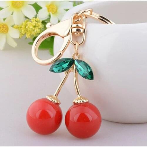 Free shipping 30pcs/lot Lovely red cherry keychain purse hanger wedding bridal showers party favors and giveaway gift supplies
