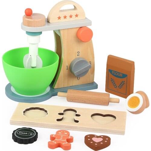 Childrens Wooden Simulation Kitchen Toy Bread Machine Coffee Machine Juicer Microwave Oven Set Play House Early Education Toy