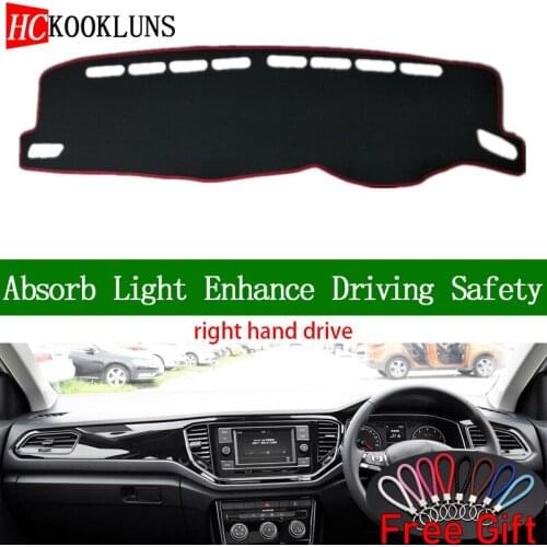 For Volkswagen T-ROC 2018 Right Hand Drive Dashboard Cover Car Stickers Sun Shade Dash Mat Carpet Interior Accessories
