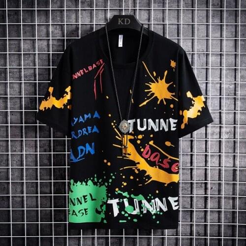 Hip Hop Cool Printed T-Shirt Streetwear Mens Casual Summer Tees Harajuku Cotton Short Sleeve Tops Daily Round Neck Shirts Cloth