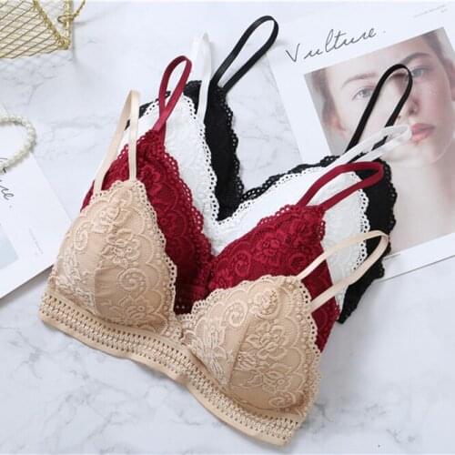 Hot Sale Women Push Up Wireless Lace Bra Top Women Free Size Gathered Sexy Bralette Underwear Lingerie