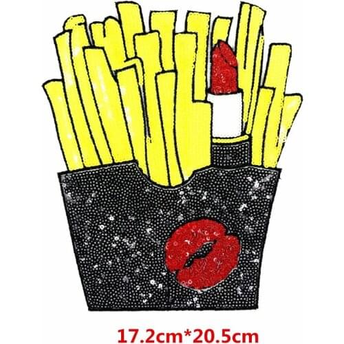 Exquisite personality black fries sequin cloth stickers tide DIY shirt T-shirt fashion wild clothes patch stickers decoration