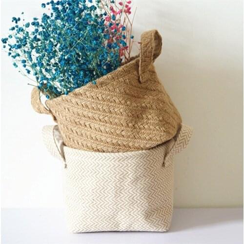 Storage Basket Bamboo Linen Small Woven Basket Flower Arrangement Sundries Safe For Home Garden Storage Basket