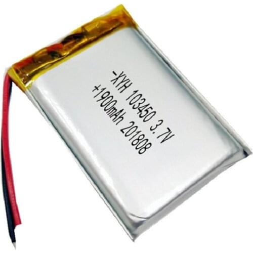 103450 3.7V 1900mah lipo polymer lithium rechargeable battery for MP3 GPS navigator DVD recorder headset e-book camera