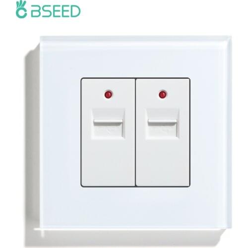 BSEED Double USB Wall Decorative Socket Dual Black Golden White Panel 86*86mm Home Improvement