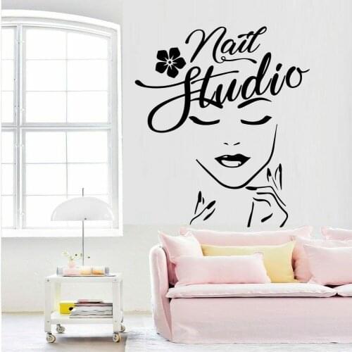 Beauty Salon Wall Decor Sticker Glazing Plate Glass Window Art Mural Sexy Girl Face Wallpaper Home Bedroom Decor M240