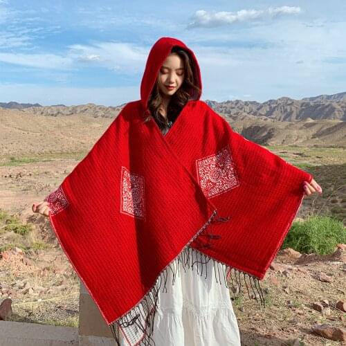 2020 New Korean Fashion Womens All-match Shawl Autumn Winter Cashmere Scarf Thickened Dual-Use Cloak Coat pashmina