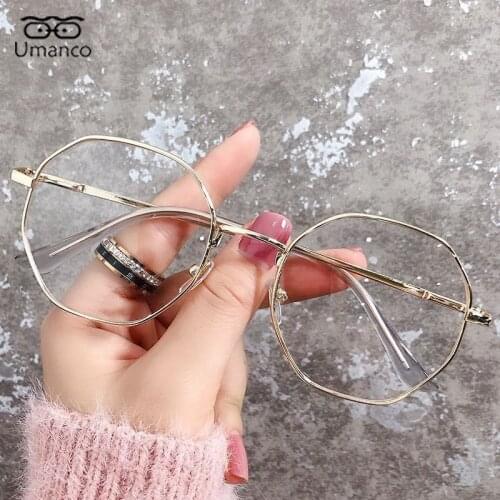 Unisex Myopia Glasses Ultralight Metal Hexagon Frame Eyeglasses Women Men Anti Blue Light Glasses Flat Mirror Eyewear -1.0~-6.0
