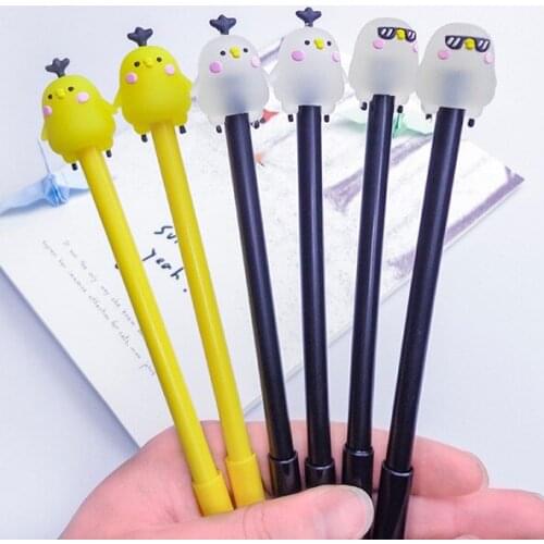 Wholesale 40pcs kawaii gel pen lovely chicken pens for school student office writing supplies cute stationary korean papelaria