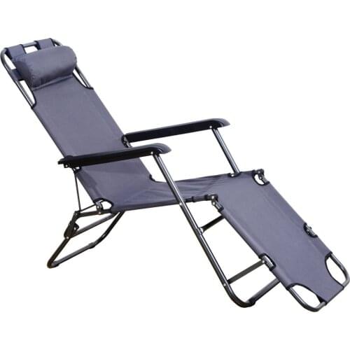 Outsunny lounger tilting folding gray pool lounger tilting steel folding + Hammock pillow Gray