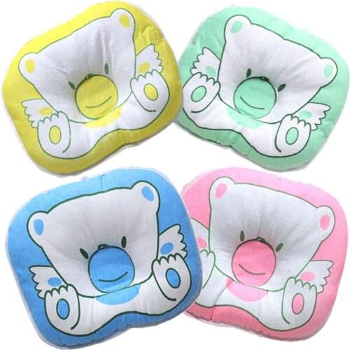 Newborn Infant Baby Bear Pattern Pillow Sleeping Support Prevent Flat Head Cushion Plush Animal Shape Cute Soft Pillow