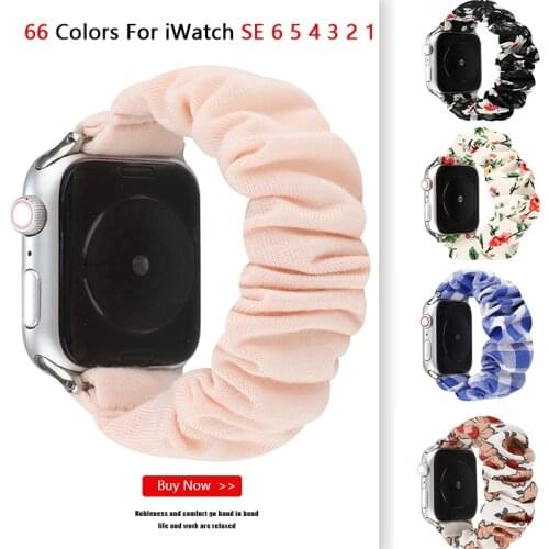 Elastic Fabric watchband for Apple watch strap SE 6 5 4 40mm 44mm Womens Bracelet for iwatch series bands 6 3 2 38mm 42mm band