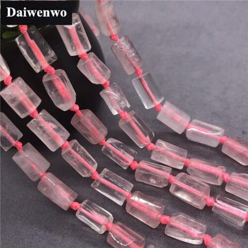 Rose Quartz Prism Cube Beads Natural Loose Stone Spacer Diy for Jewelry