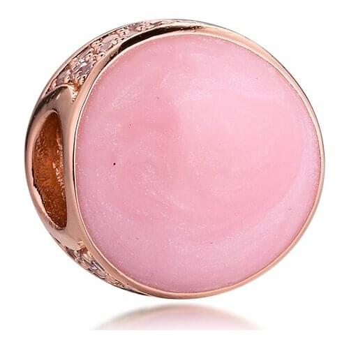Pink Swirl Charm 2021 New Collection Rose Gold Plated Jewelry Fits Original Beads Bracelets Woman DIY Beads