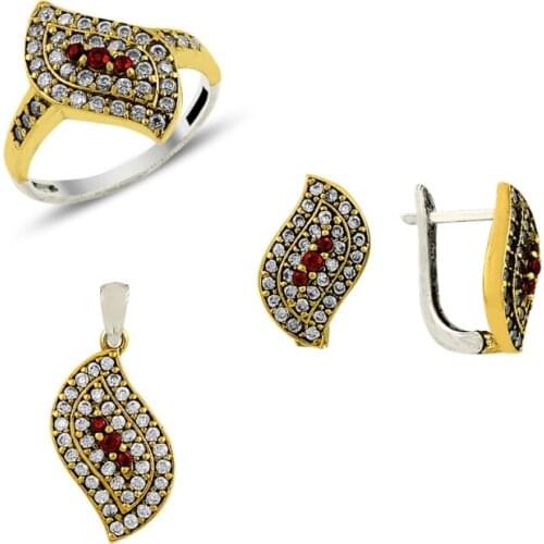 Silver 925 Sterling Authentic Zircon Cubic Zirconia Set