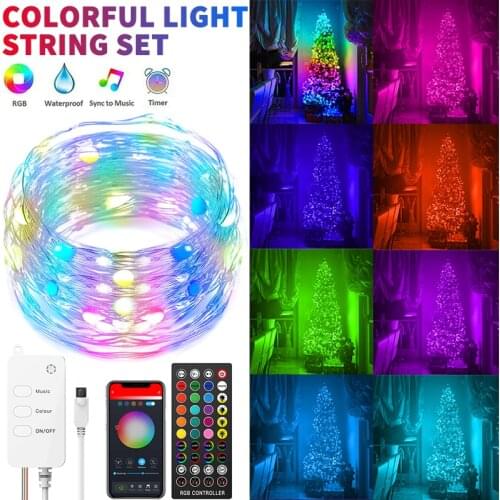 TUYA LED Light String Smart WIFI Lantern Christmas Tree/Curtain Decoration Lamp Bluetooth Control Four Music Light Modes