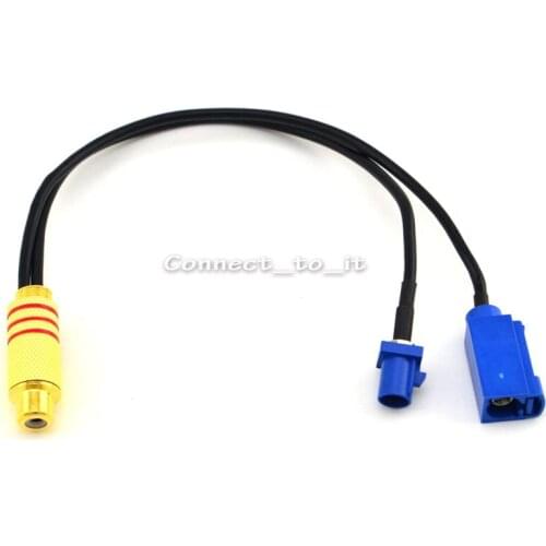 10 Pieces 2 in 1 Fakra C Plug Male and Female to RCA Female Connector Extension Cable RG174 20cm