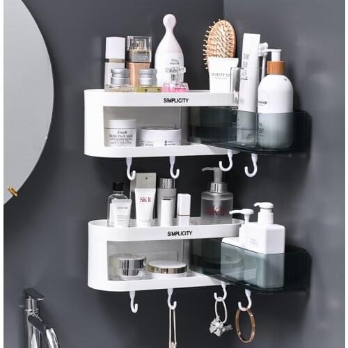 Corner Wall Mounted Bathroom Shelf Shampoo Cosmetic Storage Rack Kitchen Shelf Organizer Household Items Bathroom Accessories