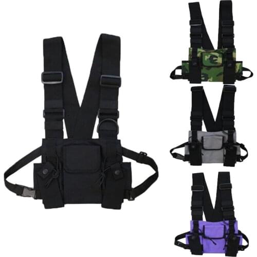 Outdoor Tactical Hunting Functional Chest Bag Fashion Hip Hop Vest Streetwear Bag Waist Pack Airsoft Vest CS Chest Rig Bag Pouch