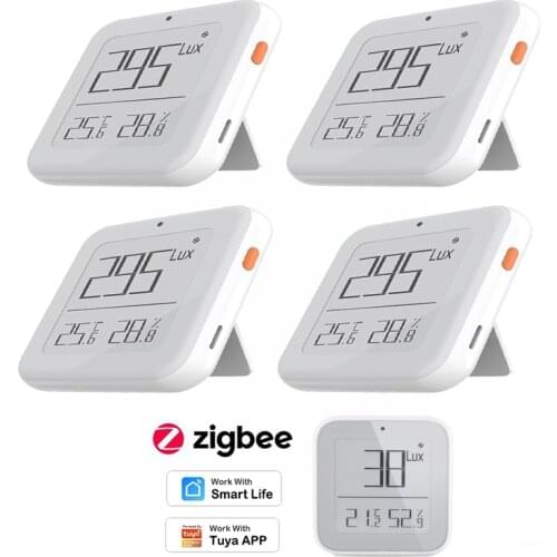 1-20PCS Tuya Zigbee Smart Light Sensitive Sensor Temperature Humidity Sensor for Smart Life APP Real-time Monitor Hub Required
