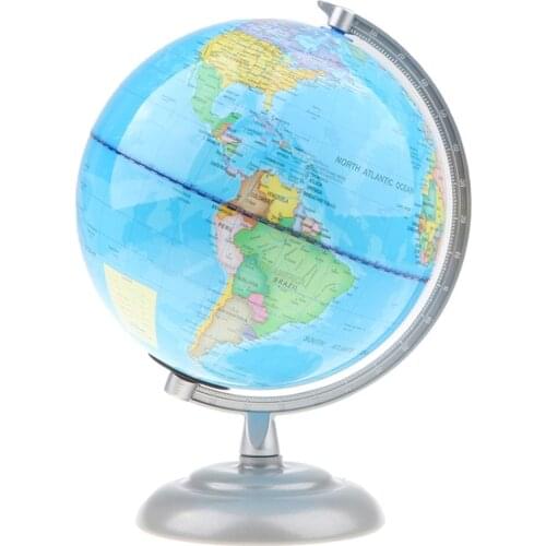 USB LED Light 20cm World Earth Globe Map Geography Learning Educational Toy Office Desk Decoration Gift for Children Adults