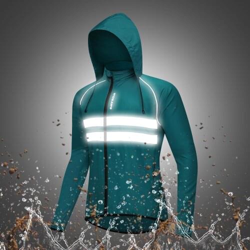 WOSAWE Windproof Cycling Jacket Bicycle Windbreaker Outdoor Sports Wind Coat Reflective Waterproof Thin Hooded MTB Bike Jersey