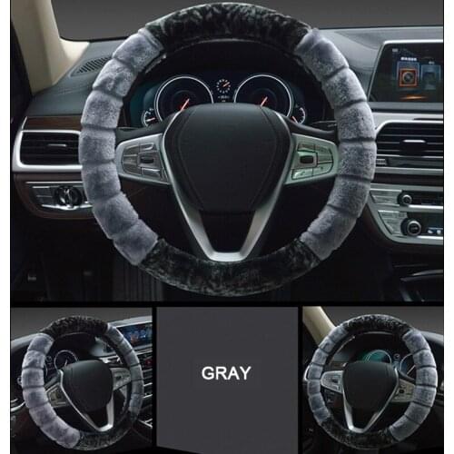 High-end Car Steering Wheel Cover 37-38cm Universal Super Soft Plush Steering Wheel Cover For 99% All Models Car Accessories