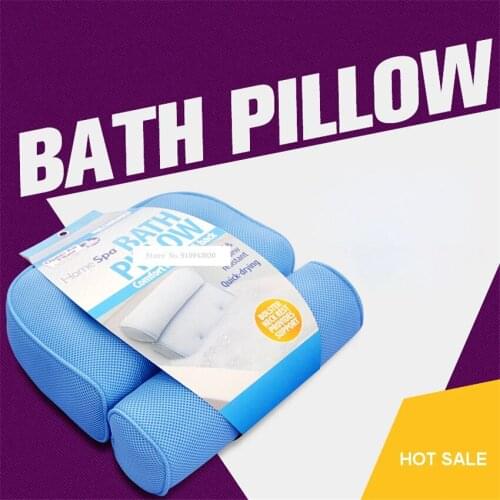 High Quality 3D Bathtub Pillow With Sucker Anti-skid Bathing Cushions Headrest Household Bathroom Supplies Bathroom Bath Pillows