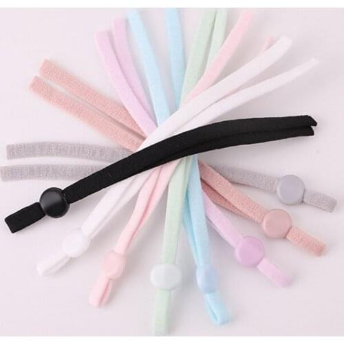 High quality 100 PCS/lot 5mm Mask Earloop ear strap Sewing Elastic Band Cord Adjustable Buckle Lanyard Rope DIY Making Supplies