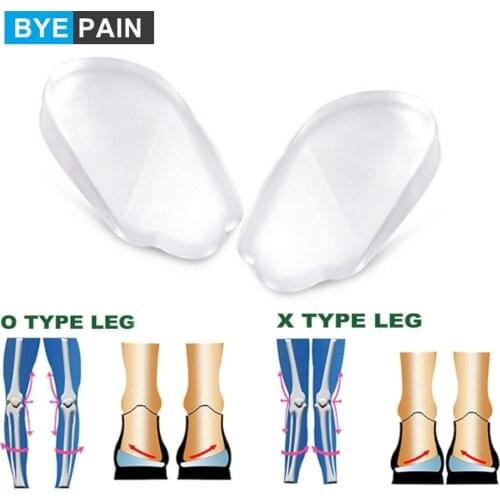 1Pair Orthopedic Insoles Shoe Inserts for Women/Men Medial & Lateral Heel Wedge Lift Silicone Pads Corrective O/X Type Leg
