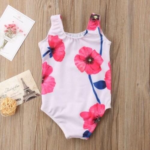 2020 Fashion Floral Kids Baby Girls Swimwear Swimsuit Casual Beach Toddler Swimwear Swimming Suit One-piece Bikinis
