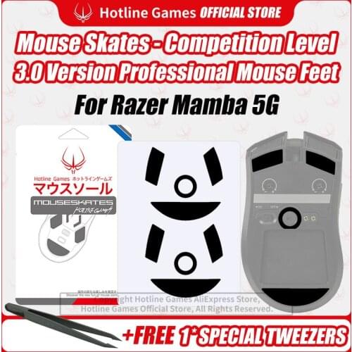 Hotline Games 3.0 Mouse Skates Mouse Feet Replacement for Razer Mamba 5G Gaming Mouse,Smooth, Durable,Glide Feet Pads