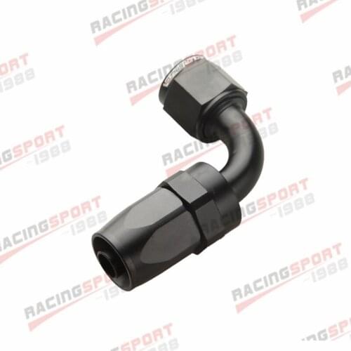 -6 AN AN6 90 Degree Swivel Fuel Oil Gas Line Hose End Fitting Adapter Black